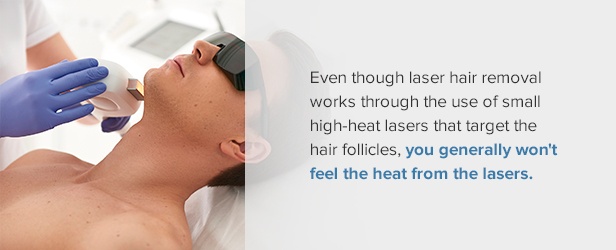 person receiving laser hair removal